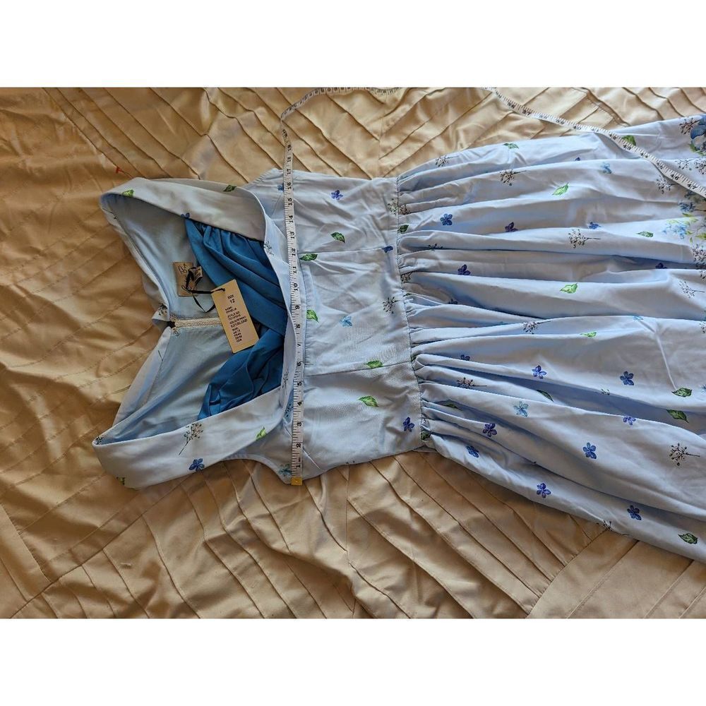 Lindy Bop Blue Floral Ophelia dress - Picture 3 of 7